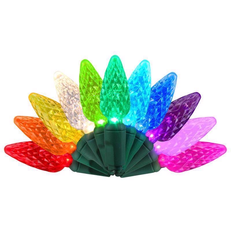 Celebrations RGBWWAC6A Platinum LED C6 Multicolored 50 ct String Christmas Lights 25 ft.