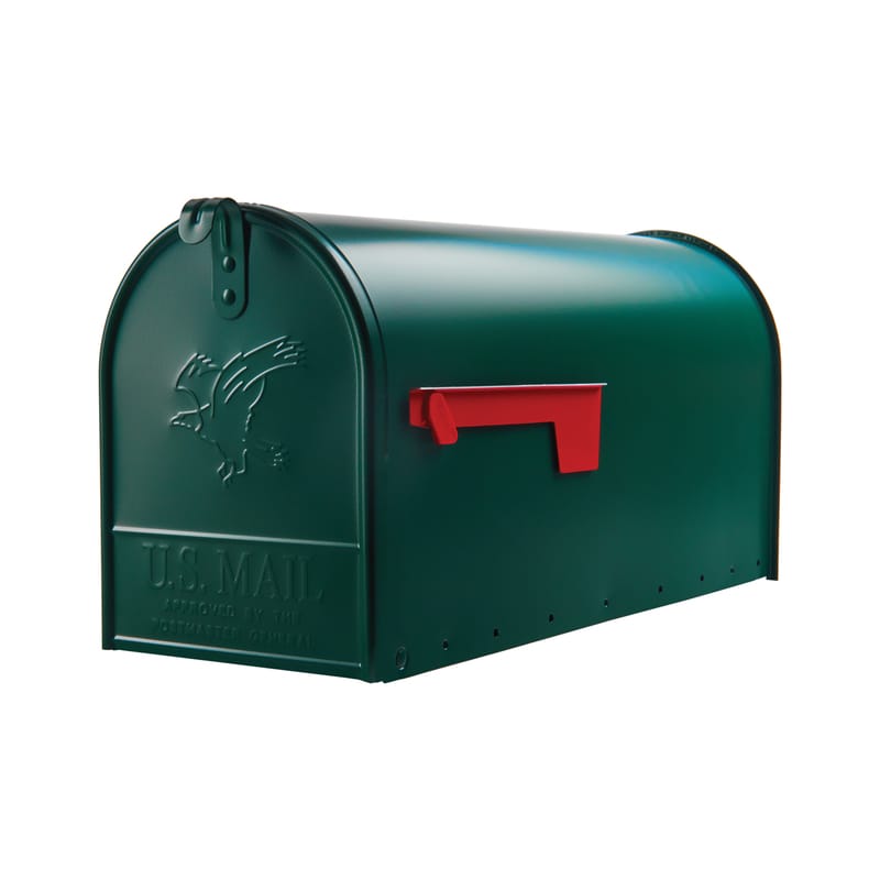 Architectural Mailboxes E1600GAM Elite Classic Galvanized Steel Post Mount Green Mailbox