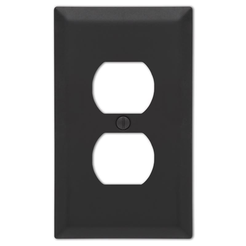 Amerelle 163DMB Century Matte Black 1 gang Stamped Steel Duplex Wall Plate 1 pk