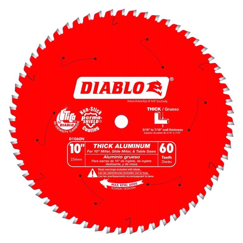 Diablo D1060N 10 in. D X 5/8 in. TiCo Hi-Density Carbide Circular Saw Blade 60 teeth 1 pk