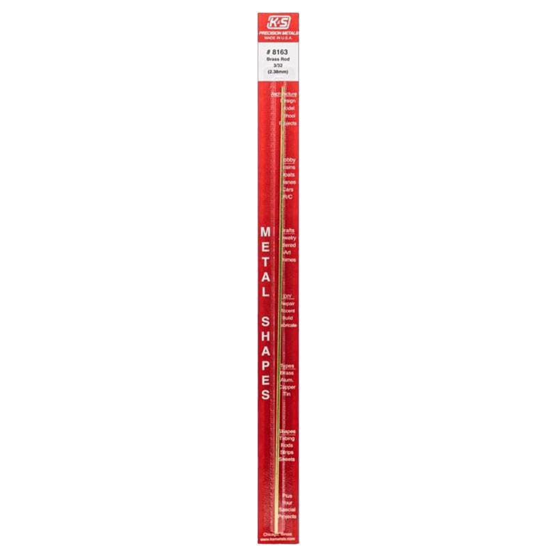 K&S 8163 3/32 in. D X 12 in. L Brass Rod 1 pk