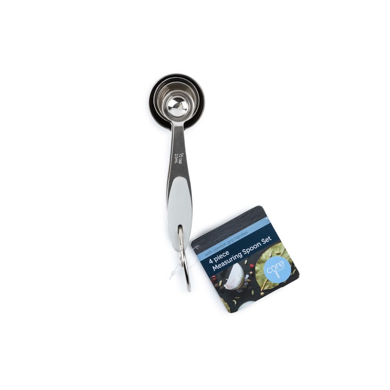 Core Kitchen AC29834 Silicone/Stainless Steel Gray Measuring Spoon Set
