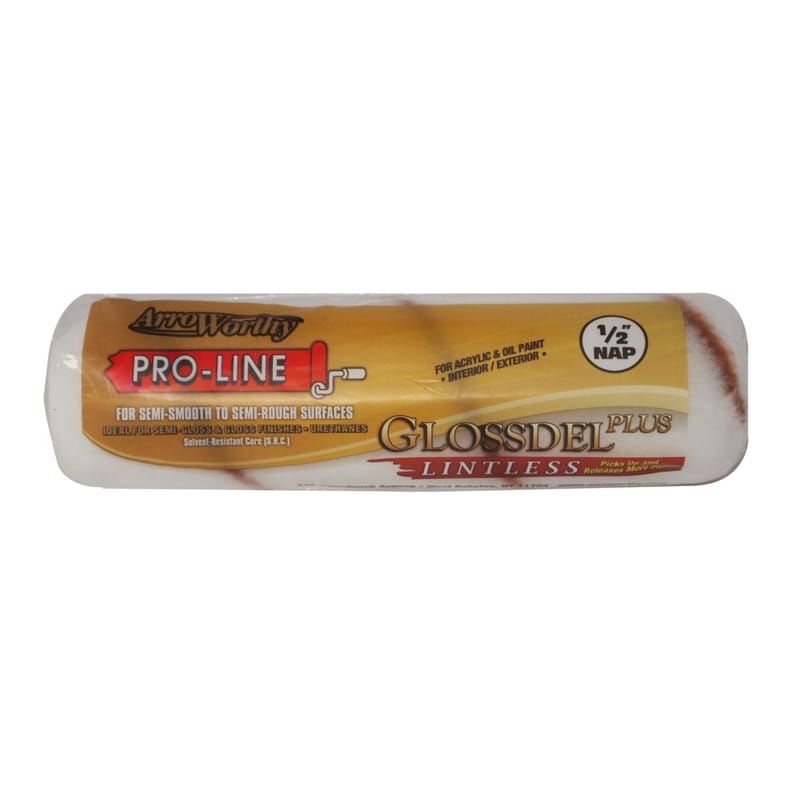 ArroWorthy 9GLP4 0900 Glossdel Plus Synthetic Blend 9 in. W X 1/2 in. Regular Paint Roller Cover 1 pk