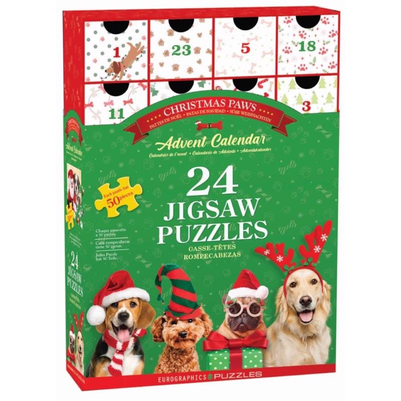 Eurographics 8924-5921 Christmas Paws Advent Calendar (Dogs) Jigsaw Puzzles Multicolored 1200 pc