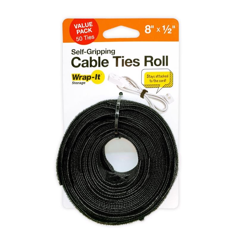 Wrap-It 450-CTR-8BL Cable Ties Roll 8 in. L Black Nylon Cable Ties Roll