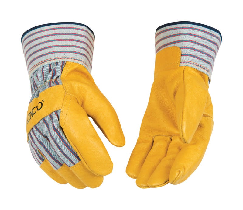 Kinco 1917-L Men's Indoor/Outdoor Palm Gloves Yellow L 1 pair