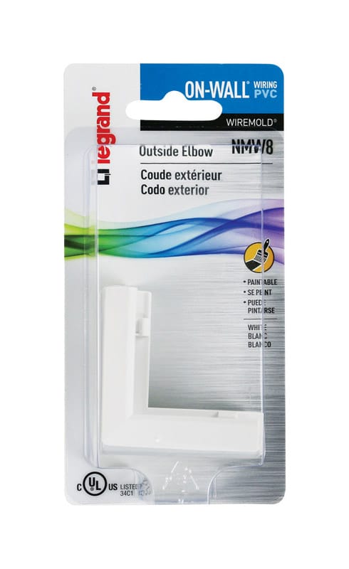 Legrand NMW8 On-Wall 2 in. L Outside Elbow 1 pk