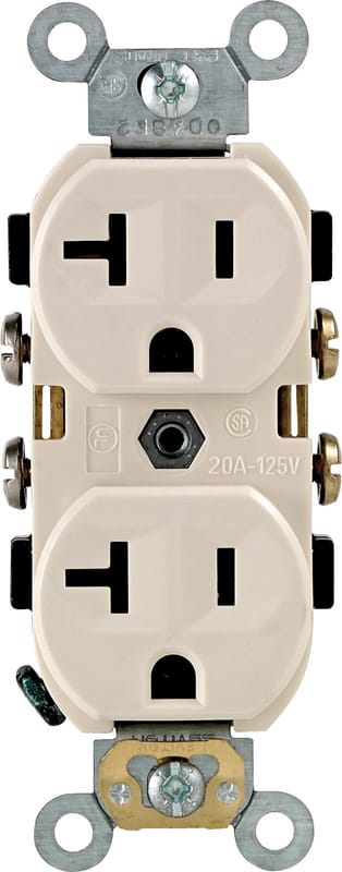 Leviton 0CR20-0TS 20 amps 125 V Duplex Light Almond Outlet 5-20R 1 pk