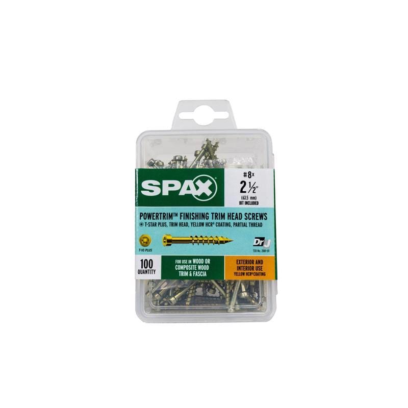 Spax 42318704006068 PowerTrim No. 8 in. X 2-1/2 in. L Star Round Head Serrated Trim Screws
