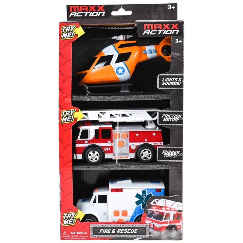 Sunny Days 10614 Maxx Action Mini Rescue Vehicles Multicolored