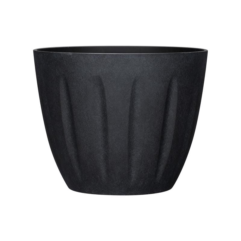 L&G PVI8012TKJ 9.6 in. H X 12 in. W X 12 in. D X 12 in. D Polyresin Spritzer Planter Black