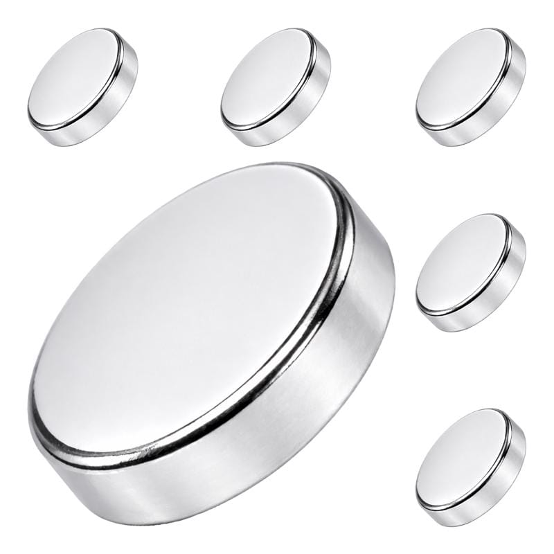 Magnet Source 07046 .118 in. L X .472 in. W Silver Super Disc Magnets 4.3 lb. pull 6 pc