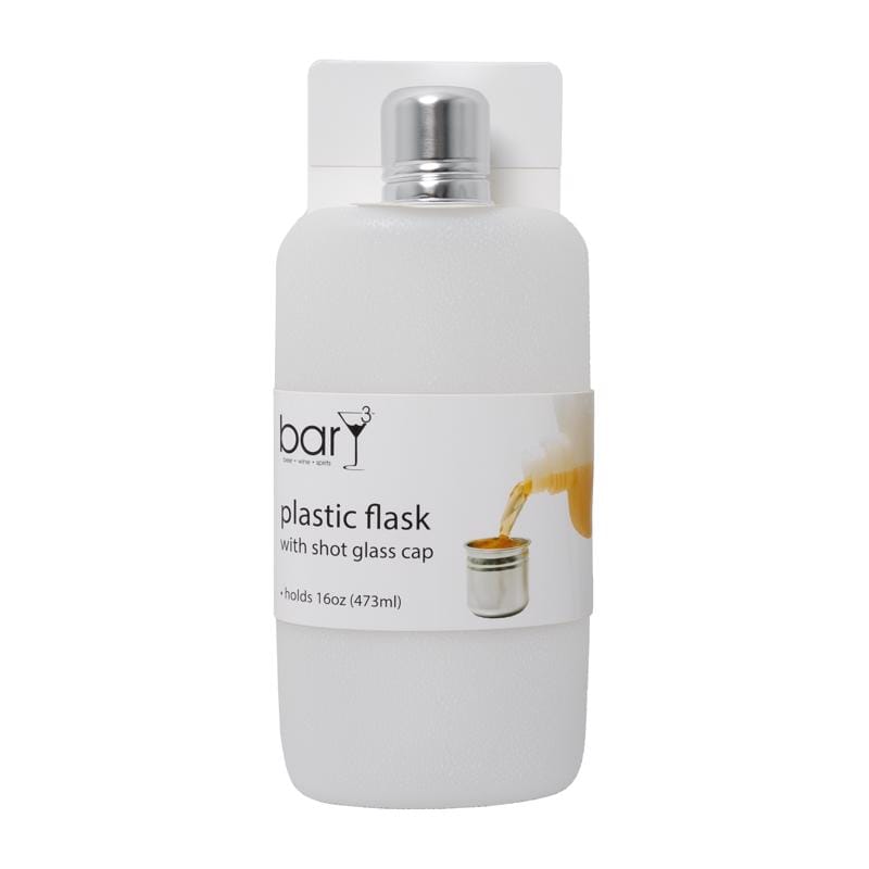 Blueoco BAR-1029 BarY3 16 oz White Plastic Flask