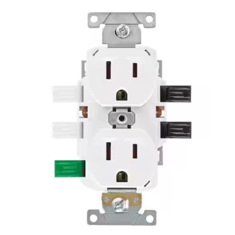 Leviton ECBR1-WMP Lever Edge 15 amps 125 V White Outlet 10 pk