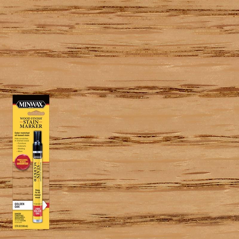 Minwax 63481000 Wood Finish Stain Marker Semi-Transparent Golden Oak Oil-Based Stain Marker 1/3 oz