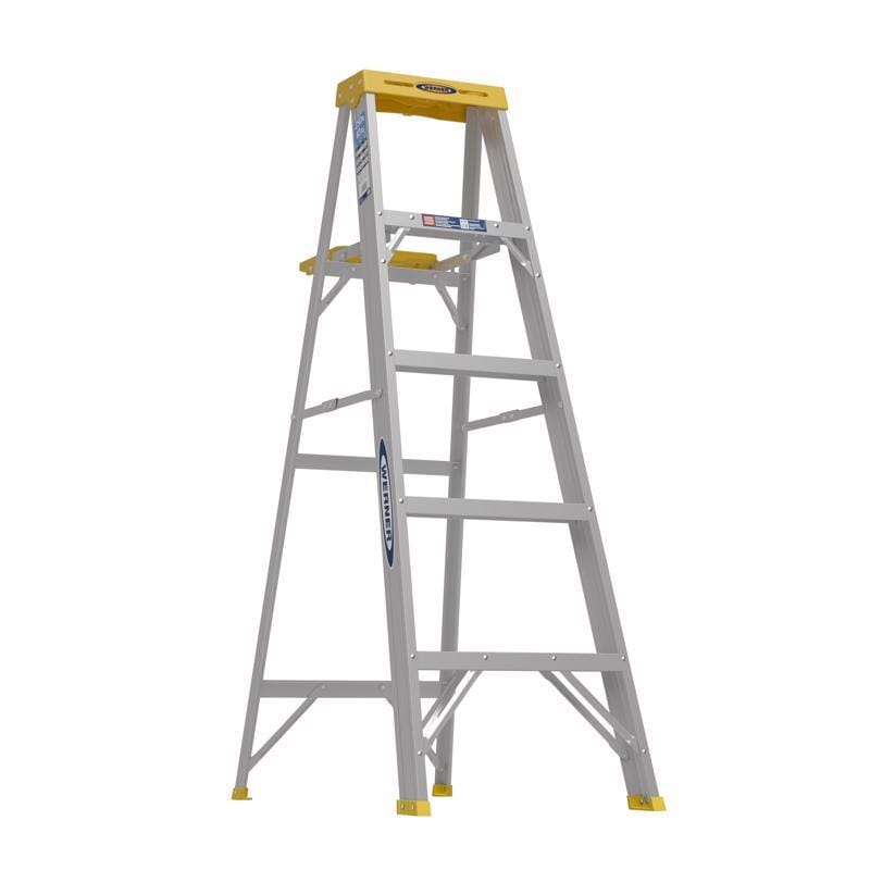 Werner 365 5 ft. H Aluminum Step Ladder Type I 250 lb. cap.