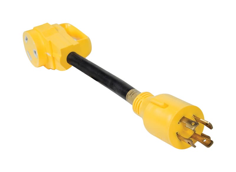 Camco 55382 Power Grip 12 in. 30 amps RV Electrical Adapter 30-30 AMP 1 pk