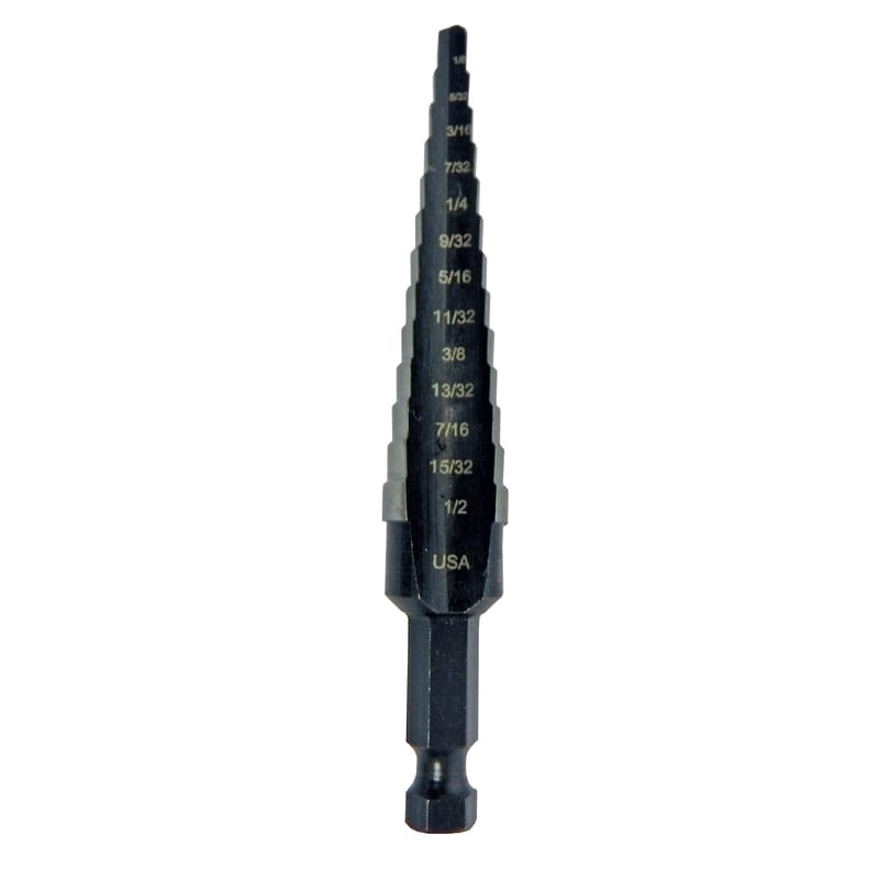 Irwin 10231 Unibit 1/8 to 1/2 in. High Speed Steel Step Drill Bit Square Shank 1 pc