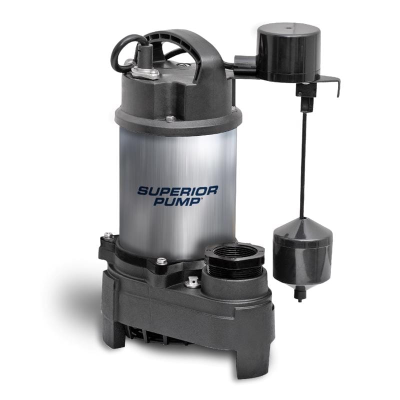 Superior Pump 92151 1 HP 5160 gph Stainless Steel Vertical Float Switch AC Sump Pump 10 ft.