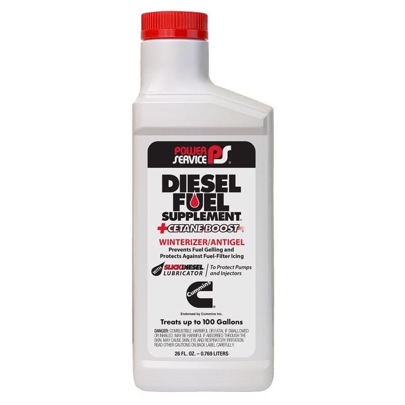 Power Service 1026-12 Diesel Fuel Supplement +Cetane Boost Diesel Fuel Anti-Gel 26 oz