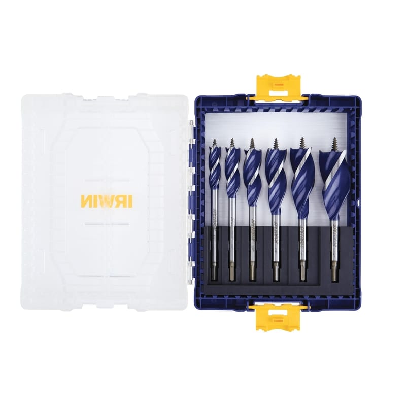 Irwin IWAX236PC Speedbor Carbon Steel Spade Bit Set Quick-Change Hex Shank 6 pc