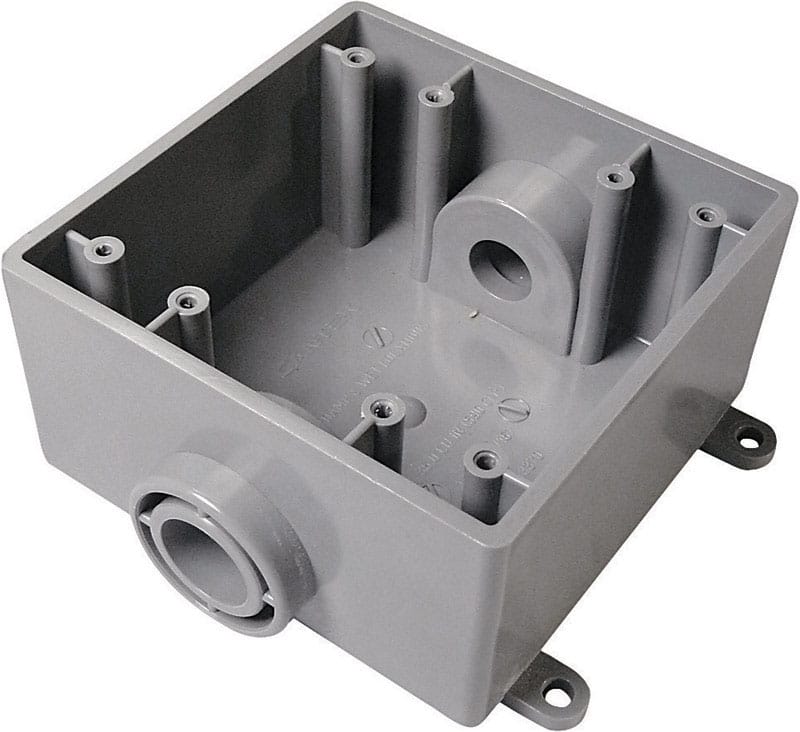 Cantex 5133371U New and Old Work 32 cu in Square PVC 2 gang Outlet Box Gray