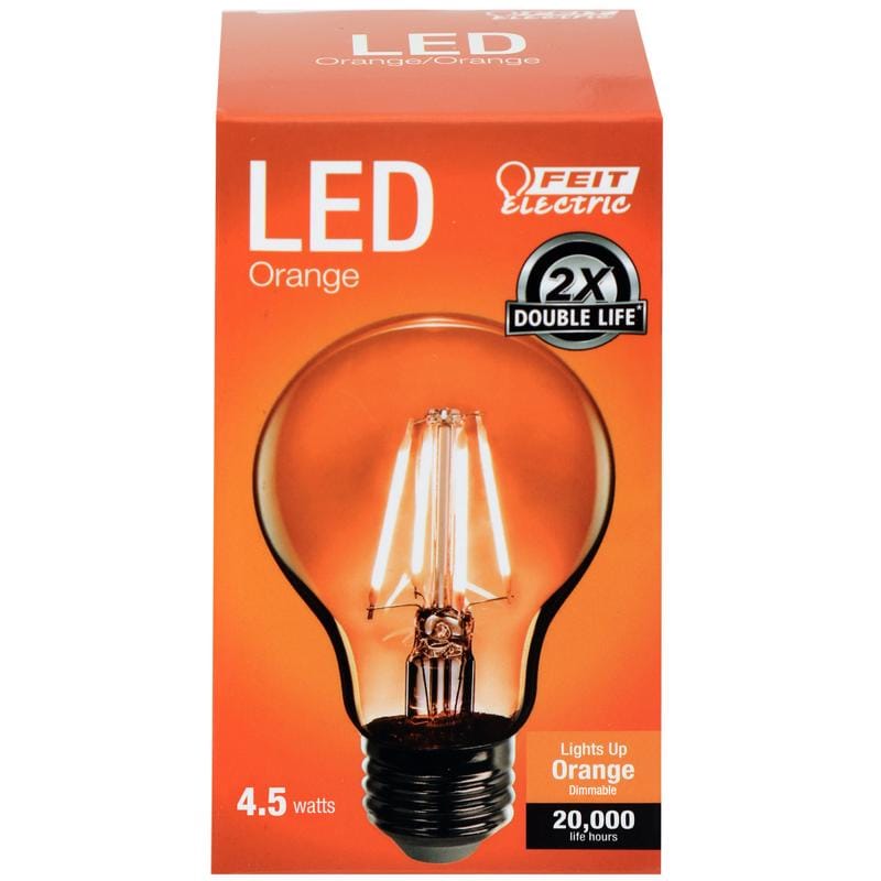 Feit A19/TO/LED A19 E26 (Medium) Filament LED Bulb Orange 30 Watt Equivalence 1 pk