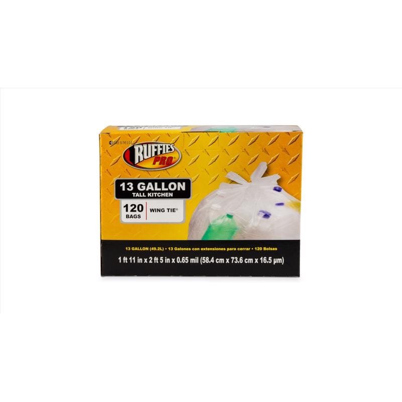 Ruffies 1124915 Pro 13 gal Tall Kitchen Bags Wing Ties 120 pk