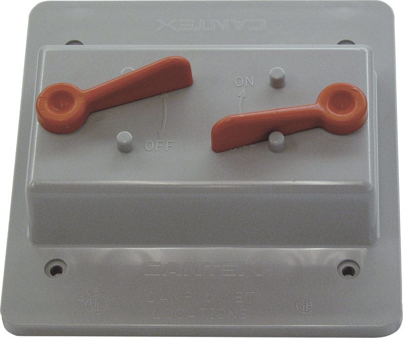 Cantex 5133331B Rectangle PVC 2 gang 4-11/16 in. H X 4.9375 in. W Toggle Switch and Cover