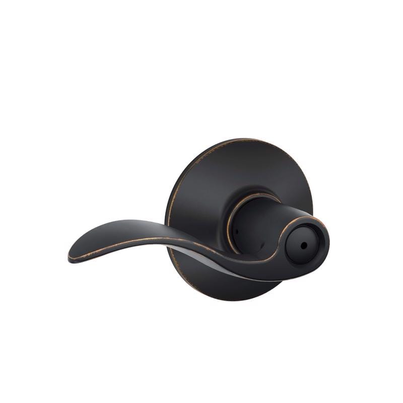 Schlage F40VACC716 Accent Aged Bronze Privacy Lockset 1-3/4 in.