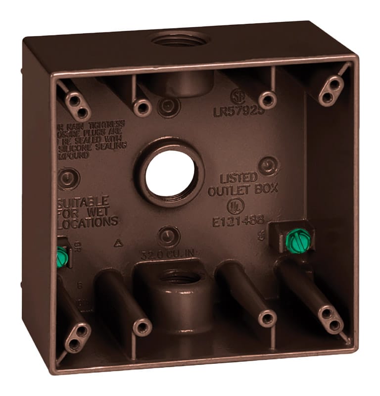 Sigma Engineered Solutions 14350BR New Work 31 cu in Square Metallic 2 gang Weatherproof Box Bronze