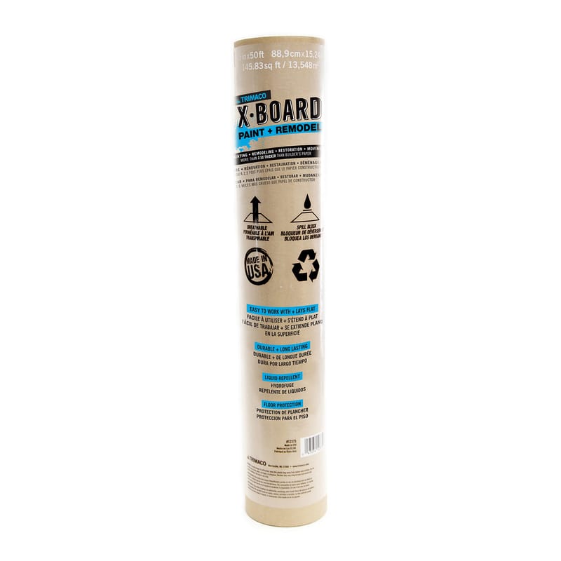Trimaco 12375 X-Board Surface Protection 22 mil X 35 in. W X 50 ft. L Paper Brown 1 pc