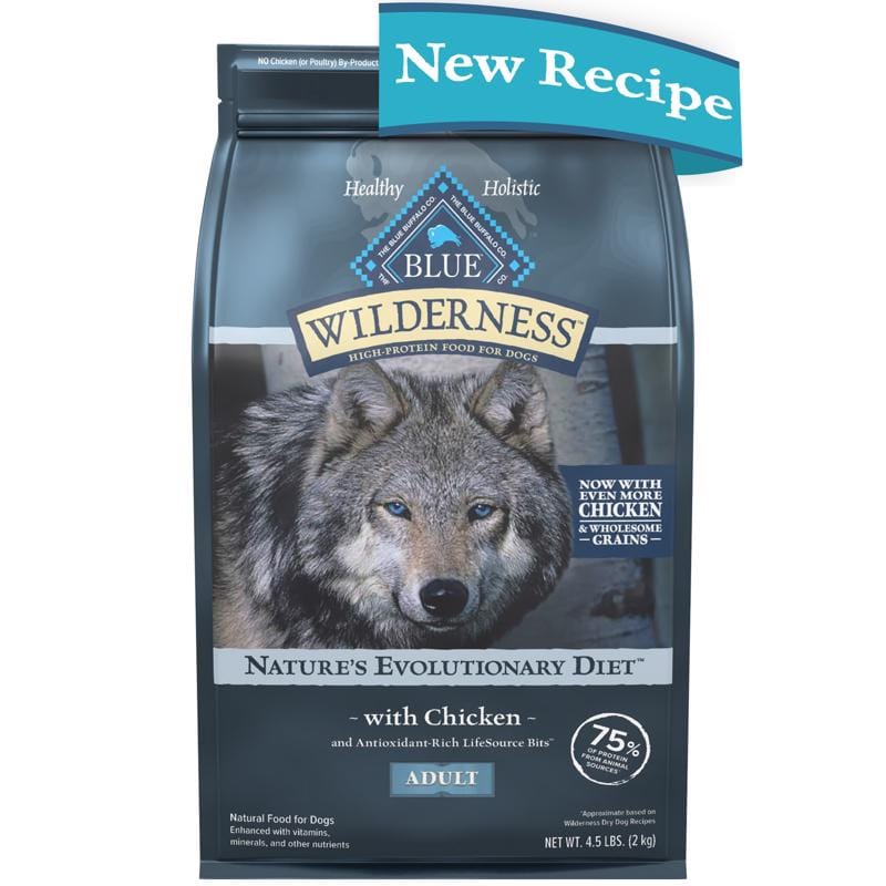 Blue Buffalo 597167 Wilderness Adult Chicken Dry Dog Food Grain Free 4.5 lb