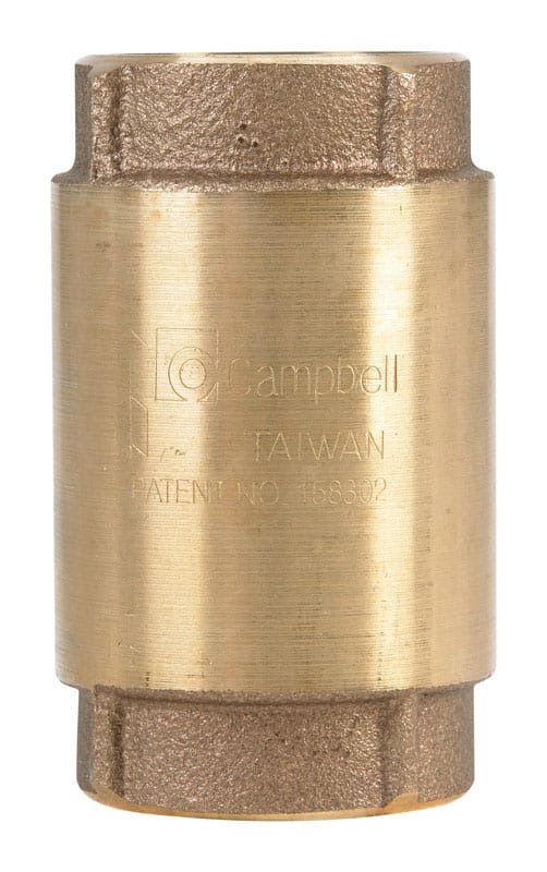 Campbell CV-5TLF 1-1/4 in. D X 1-1/4 in. D FNPT x FNPT Red Brass Spring Loaded Check Valve