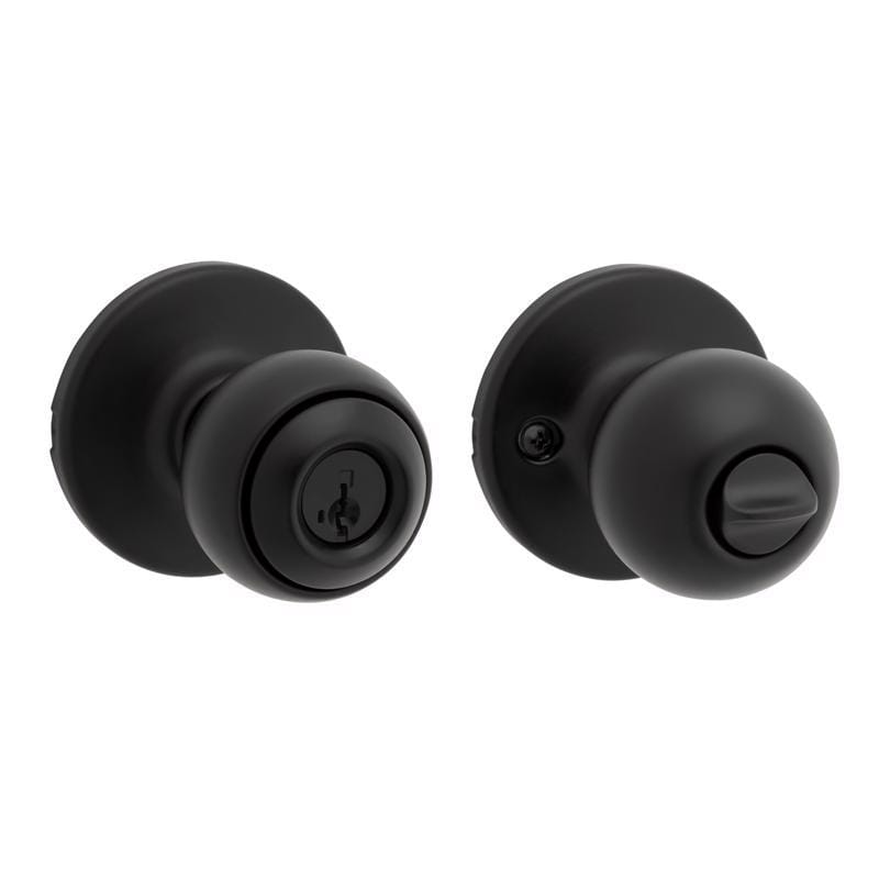 Kwikset 94002-978 Polo Traditional Matte Black Keyed Entry Door Knob 1-3/4 in.