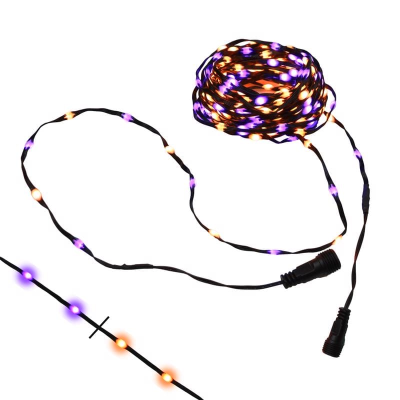 Celebrations RB100ORPL2A Orange/Purple 100 ct LED Prelit Ribbon Lights