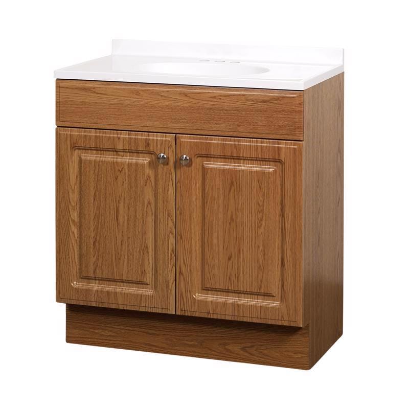 Zenna Home RBC30KK Single Oak Bathroom Vanity 30 in. W X 18 in. D X 35 in. H