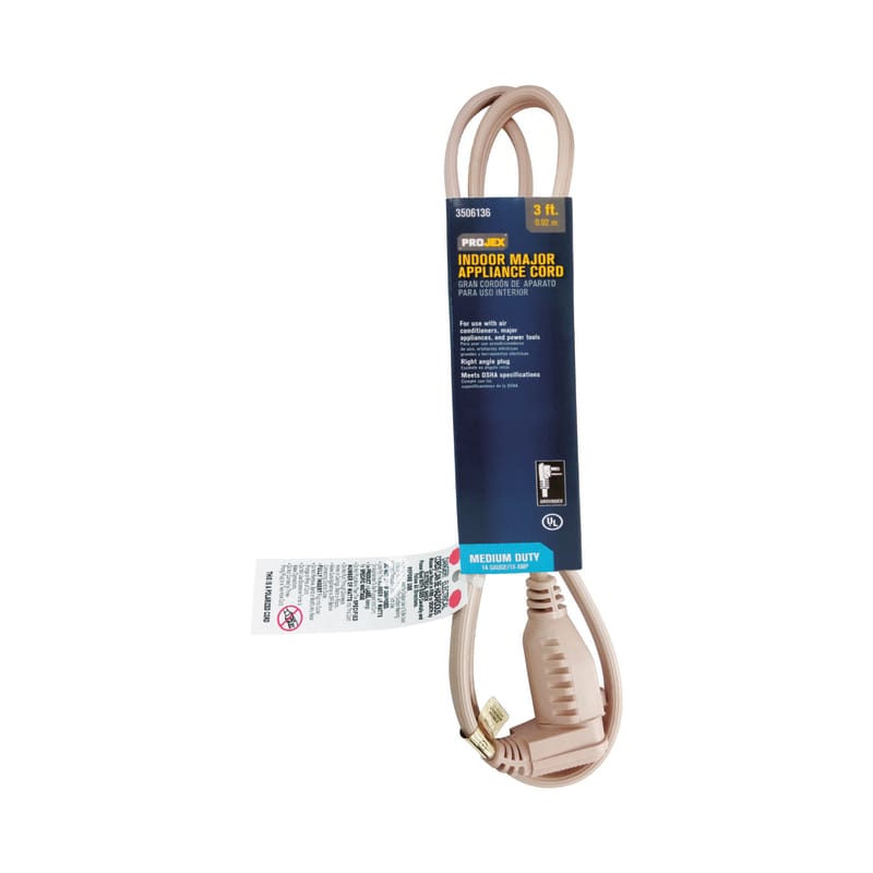 Projex 1AC-001-006FBGP 14/3 SPT-3 125 V 3 ft. L Appliance Cord