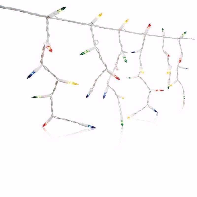 Celebrations 14089-71 Red Incandescent Mini Multicolored 300 ct Icicle Christmas Lights 17 ft.