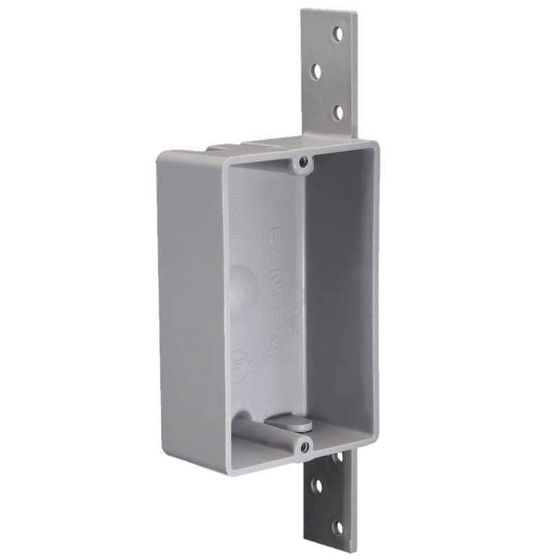 Cantex EZ08SB EZ Box New Work 8 cu in Rectangle PVC 1 gang Outlet Box Gray