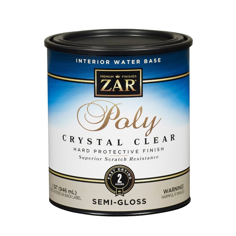 Zar 832676 Semi-Gloss Clear Water-Based Polyurethane 1 qt