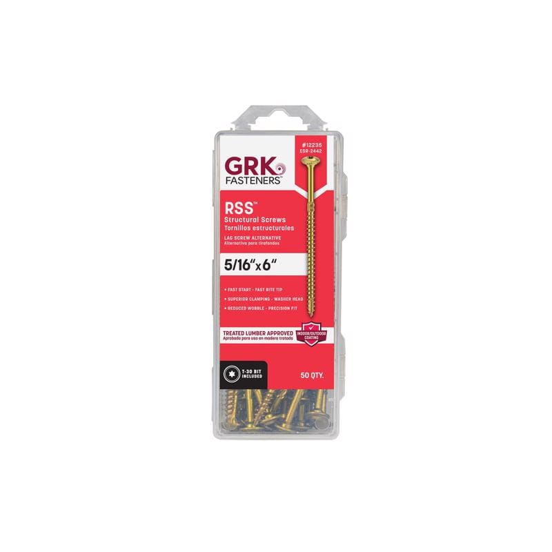 GRK Fasteners 12235 5/16 in. X 6 in. L Star Hex Head W-Cut Structural Screws