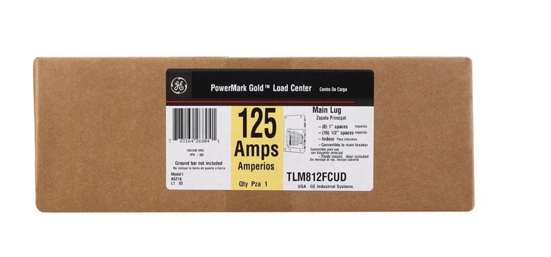 Ge TLMQ812FCUD PowerMark Gold 125 amps 120/240 V 8 space 16 circuits Wall Mount Circuit Breaker Panel