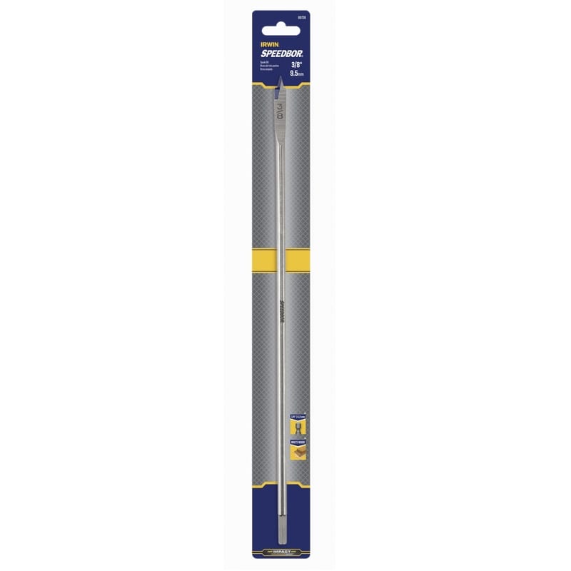 Irwin 88706 Speedbor 3/8 in. X 16 in. L Carbon Steel Wood Boring Bit Hex Shank 1 pc