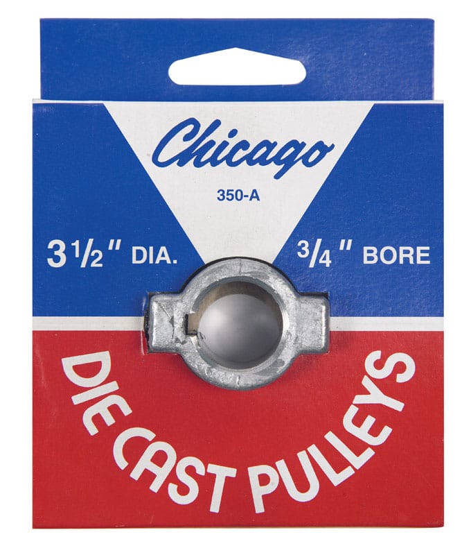 Chicago Die Cast 350A7 3-1/2 in. D X 3/4 in. D Zinc Single V-Grooved Pulley