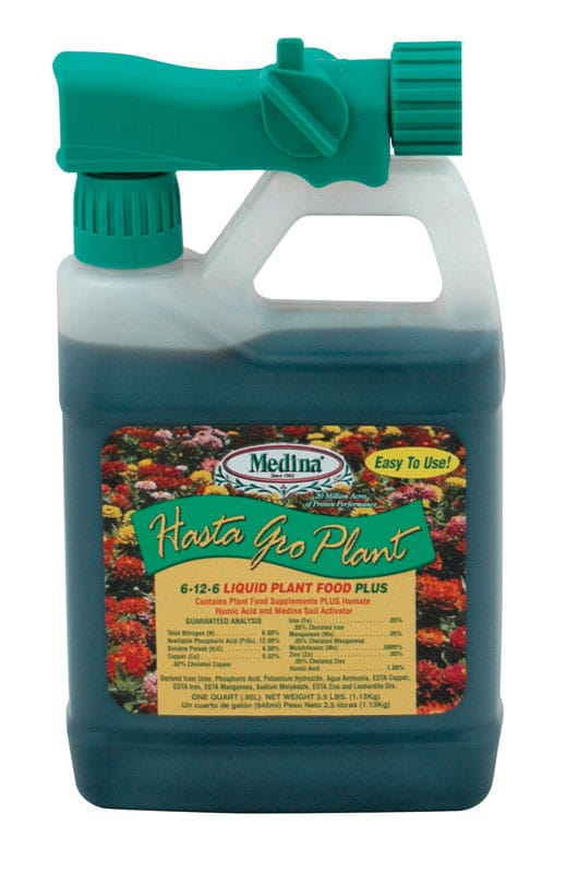 Medina HG 6-12-6 RTU Hasta Gro Plant Liquid All Purpose Plant Food 1 qt