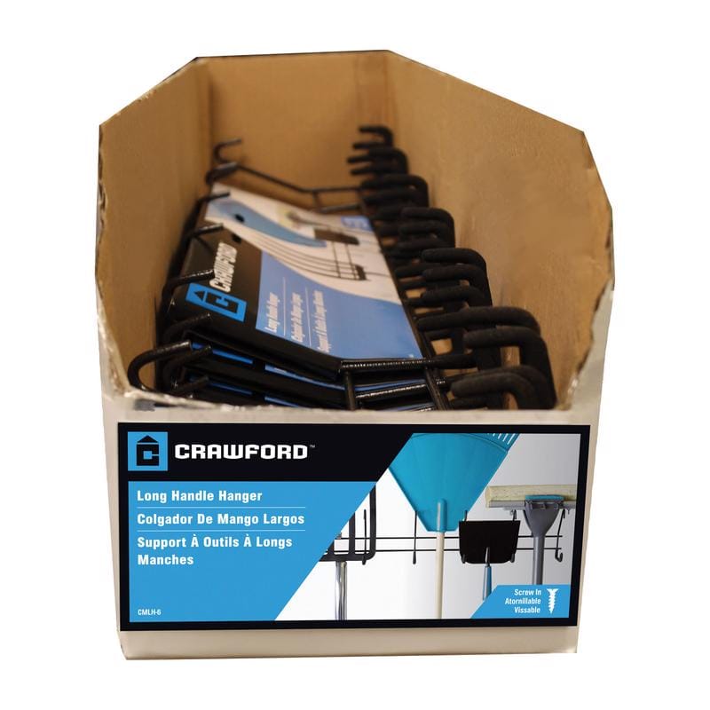 Crawford CMLH-6 28.5 in. L Powder Coated Black Steel Long Handle Hanger Utility 6-Hook Rack 10 lb. cap. 1 p
