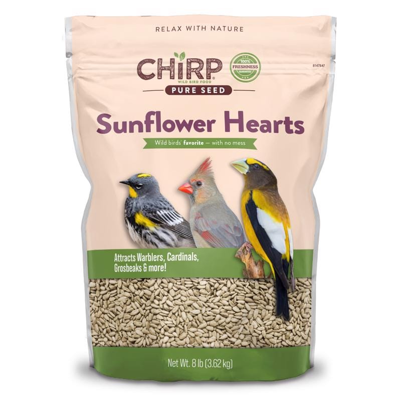 Chirp 17398 Pure Seed Sunflower Hearts Wild Bird Food 8 lb