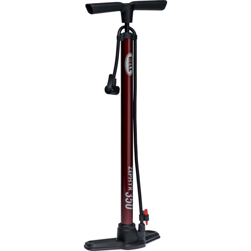 Bell Sports 7152766 Zephyr 350 Steel Bicycle Floor Pump Maroon