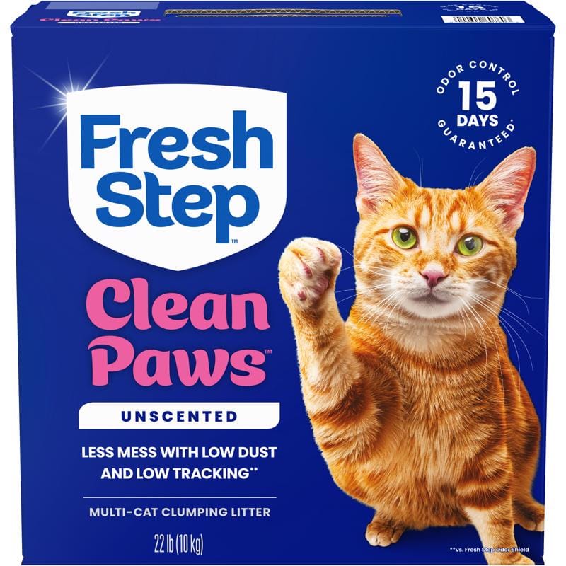 Fresh Step 10044600607600 Clean Paws No Scent Cat Litter 22 lb